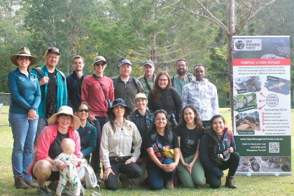The team of international conservation experts visiting the green corridor.