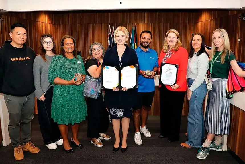 Mayor Teresa Harding at the Small Business Friendly commitment signing.