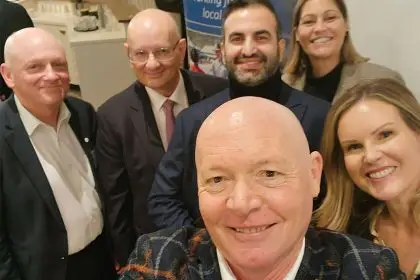 Clockwise from front, RDA Ipswich and West Moreton CEO Rees Banks, USQ Deputy Vice-Chancellor Glen Coleman, Federal Member for Blair Shayne Neumann, USQ Associate Director (Industry and Community Partnerships) Rouz Fard, Somerset Councillor Sally Jess and Ipswich Deputy Mayor Nicole Jonic at the Blair Economic Reform Roundtable.