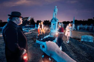 CEMETERY TOUR: Jack Sim designs tours to be spooky but meaningful.