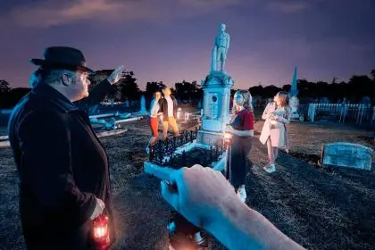 CEMETERY TOUR: Jack Sim designs tours to be spooky but meaningful.
