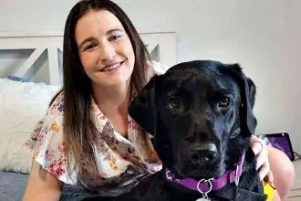 Danielle Stevenson and assistance dog Nina.