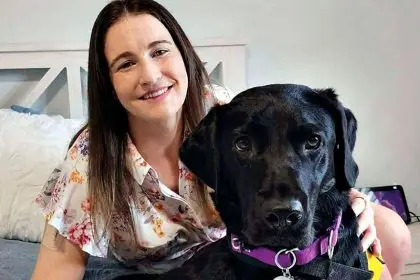 Danielle Stevenson and assistance dog Nina.