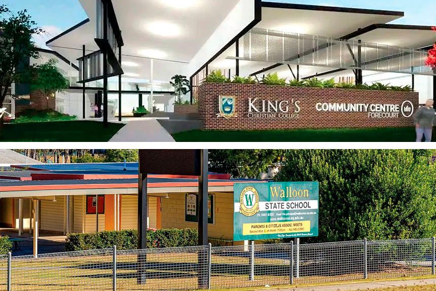 The tale of two schools – the proposed but yet-to-be-approved King’s Christian College in Walloon, and Walloon State School, open since 1877 and struggling for support.