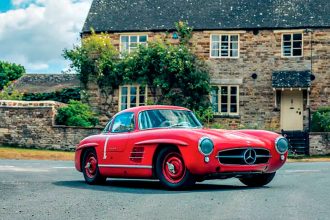 The legendary W198 300 SL Gullwings introduced fuel injection and space-frame chassis to road cars. PHOTO: Alex Penfold c 2025, courtesy of RM Sothebys.