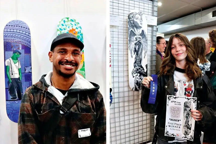 (Left) Winner of the Open section, Jonah Yaman. (Right) Winner of the Junior section, Mia Hardy.