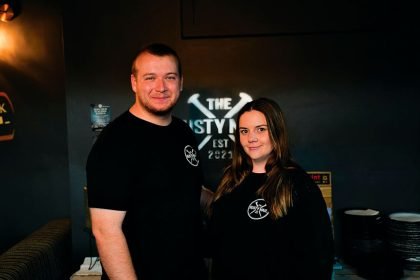 YOUNG GUNS: The Rusty Nail cocktail bar’s innovative new owners Charlie Robbins and Lauren Van Den Elsen.