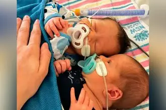 SERIOUS VIRUS: Twins Callum and Sam were hospitalised for weeks with RSV before the program was available.