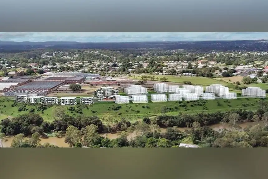 Plans for 472 two to seven-storey units along the Bremer River below the Railway Worksops at 22 and 48 WM Hughes St.