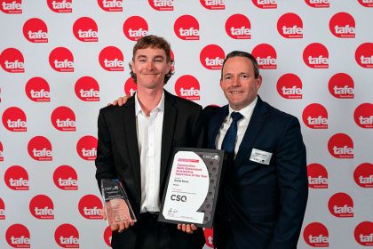 TOP APPRENTICE: Winner Xanda Kerss with Stephen Gates, General Manager SkillsTech.