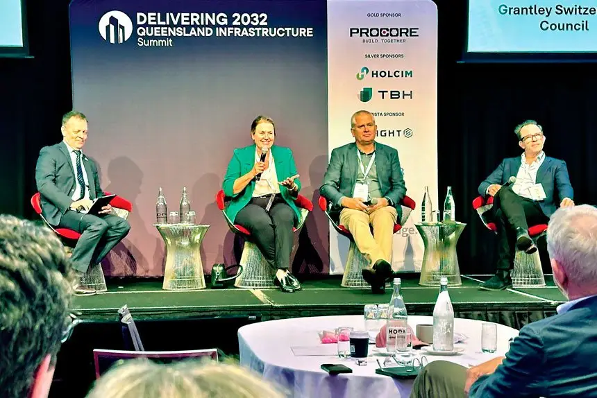 Addressing the Delivering 2032 Queensland Infrastructure Summit.
