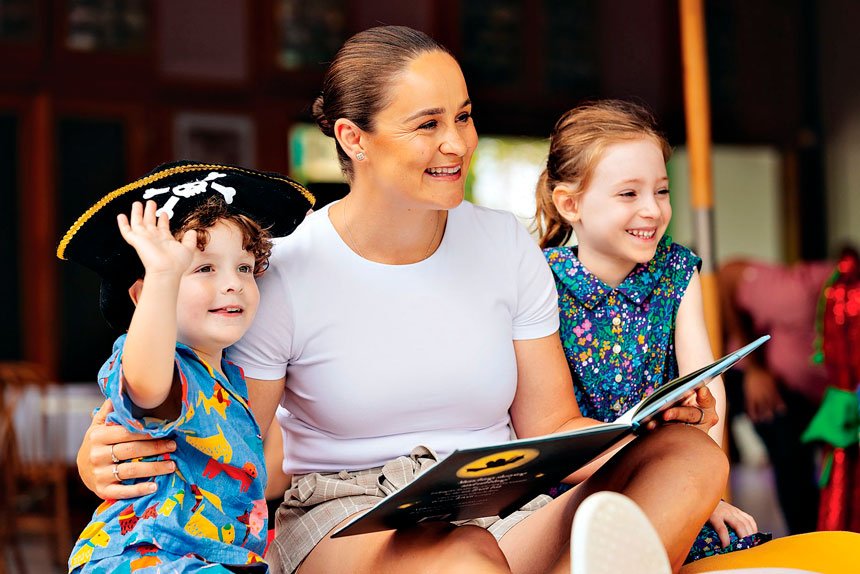 COMMUNITY SERVICE: First 5 Forever Ambassador Ash Barty loved the chance to promote reading to children.