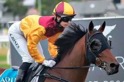 Angela Jones in the saddle. PHOTO: Racing Queensland