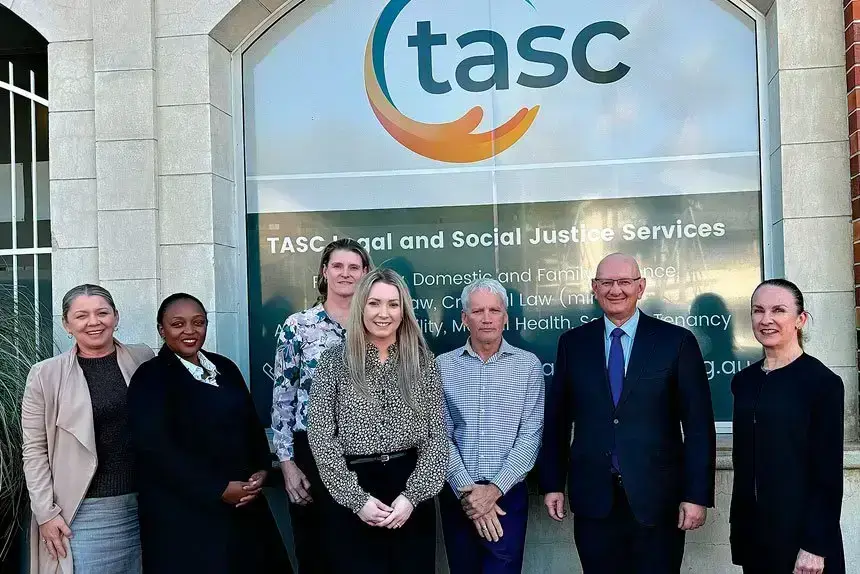 Blair MP Shayne Neumann visits the TASC Legal and Social Justice Service Ipswich team.