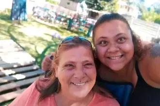 HAPPIER TIMES: Colleen Eggmolesse with her daughter Kierra-Lea Jensen.