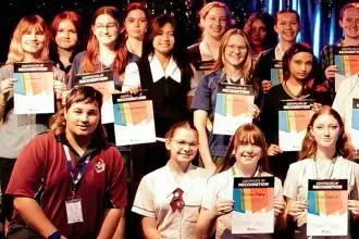 Proud members of this year’s Ipswich Youth Advisory Council accept their participation certificates.