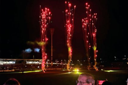 EXPLOSION OF COLOUR: Excitement filled the stadium.