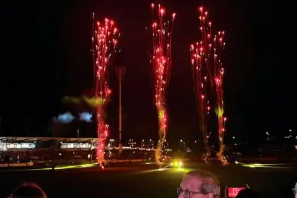 EXPLOSION OF COLOUR: Excitement filled the stadium.