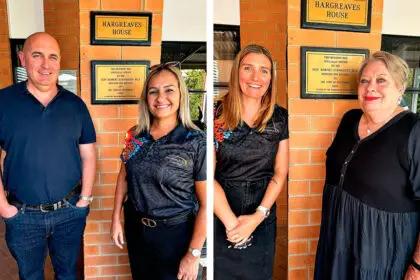 (Left) Quentin with Case Manager Chrissy Dodd. (Right) Manager Rachel Rule with Robyn Hargreaves.
