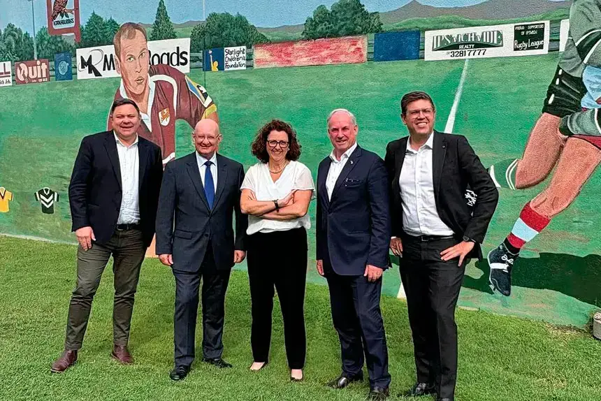 INQUIRING MINDS: Federal Member for Blair Shayne Neumann, second from left, with the parliamentary inquiry committee who visited Ipswich to review the 2025 Federal Election campaign.