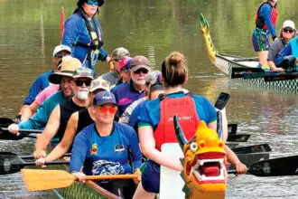 SIMPLE GOALS: Ipswich Dragon Boat Club members seek fitness and friendships.