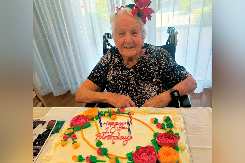 Norma Freiberg celebrates her 104th birthday.