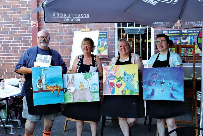 CREATIVE CHAOS: Glen, Carole, Michelle and Penny survived three separate challenges designed to test them.