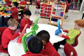 LOVING LEARNING: The program offers up to 13 languages aligned with the Australian Curriculum. Photo: AAP