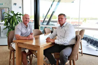 TACKLING PROBLEM: West Moreton Health Foundation CEO Scott Young with Alfie Langer, ahead of Alfie’s Legend’s Lunch at The Q.