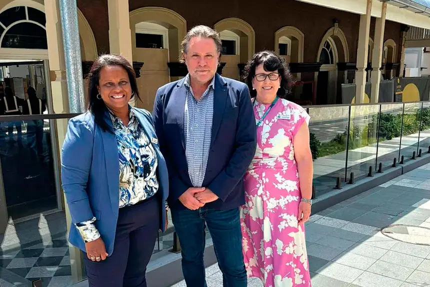Cr Pye Augustine, John ‘JC’ Collins and Cr Marnie Doyle.