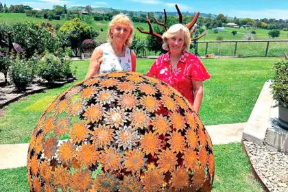 FLORAL TRIBUTE: Jenny Jenner and Wendy Badke.
