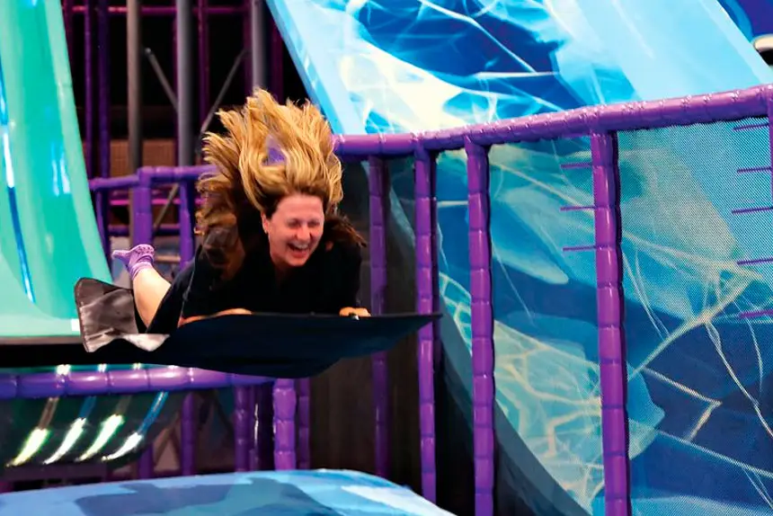 HAIR-RAISING: Ipswich Mayor Teresa Harding joins in the Area 51 opening fun.