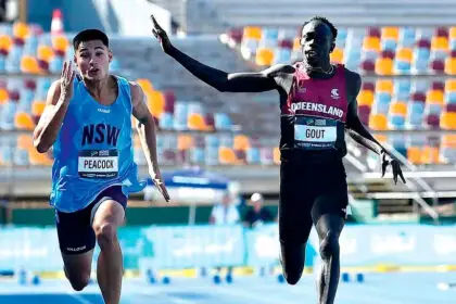 Gout Gout ran just over 10 seconds in Brisbane at the weekend and is now chasing a sub-10 second result. PHOTO: AAP