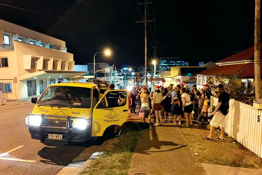 BASES COVERED: The Helping Hands Van provides food to eat on the spot and pantry staples for following nights.