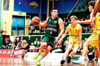 Ipswich Force captain Jason Ralph on the breakaway.