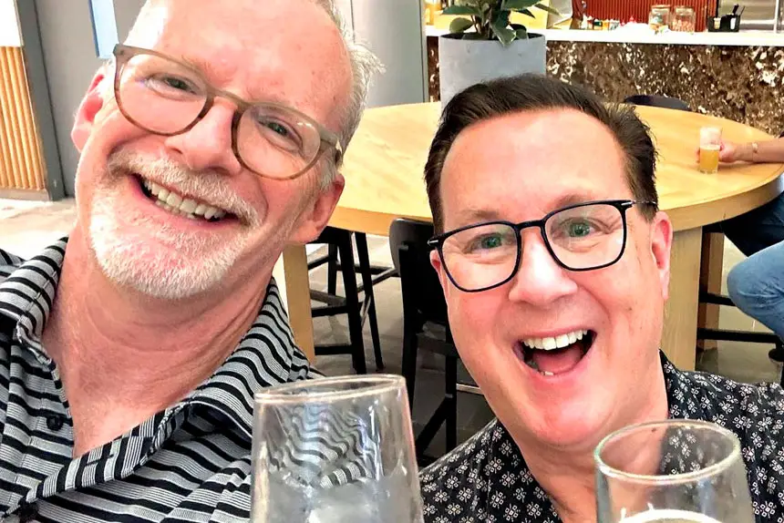 TEAMWORK: Jonathan Welch and husband Matthew Jones work together on various projects.