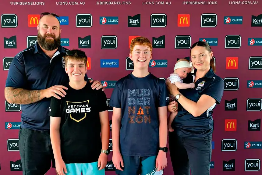 YOUNGER OUTLOOK: Stephanie Shipman with Matthew Burgoyne and Austin, Cooper and Isla.