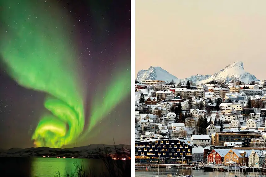 GREAT EXPERIENCE: Rail travel across Norway offers winter scenery unmatched anywhere else in the world, including the Northern Lights and the city of Tromso. PHOTOS: ERIN WILSON