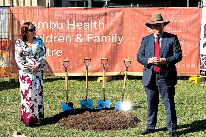 Shayne Neumann MP at the official sod-turning ceremony.