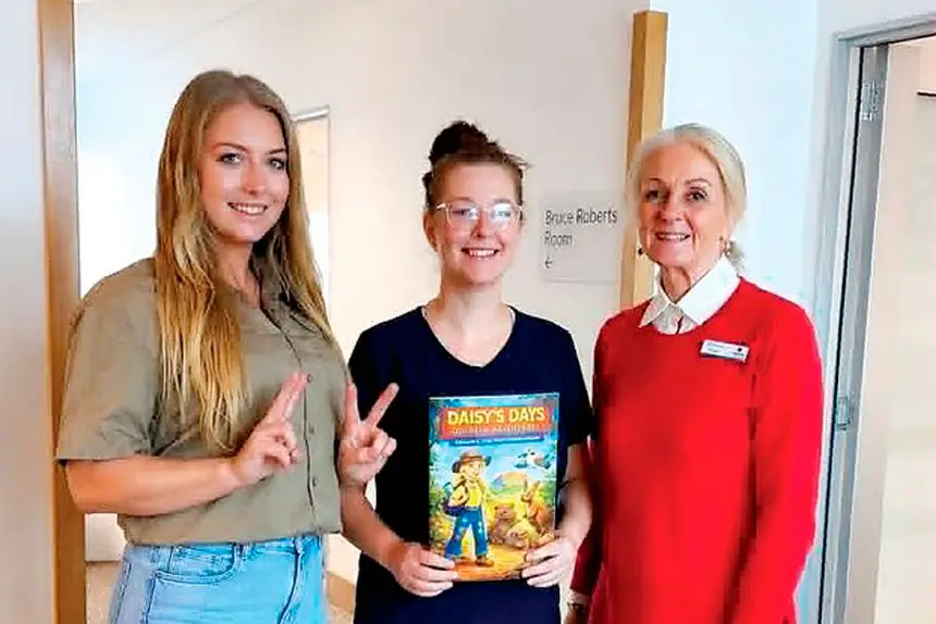 HAPPY DAYS: Katie Waardenburg, Nurse Renae and Kathryn McKeefry celebrate the partnership.