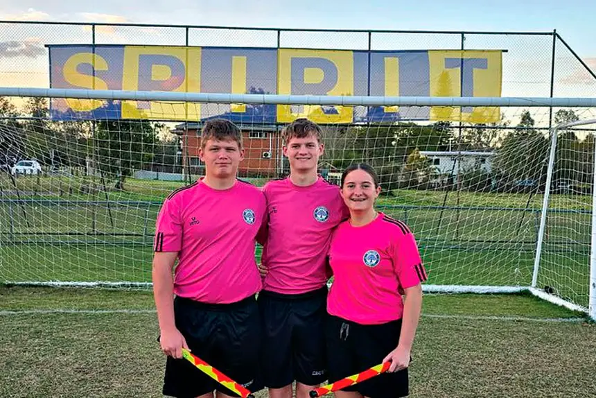 FAMILY AFFAIR: Siblings and football officials William, David and Lilly Maidment.