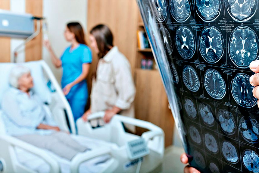 ACT FAST: At the first sign of a stroke, call an ambulance to get the patient to hospital immediately.