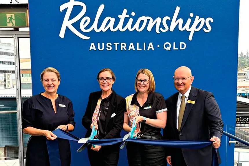 IT’S OFFICIAL: Teresa Harding, Helen Poynten, Natasha Rae and Shayne Neumann at the opening.