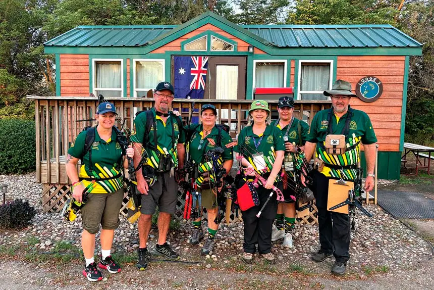 SUPER SIX: The Renegade Bowmen members flying the flag for their country.