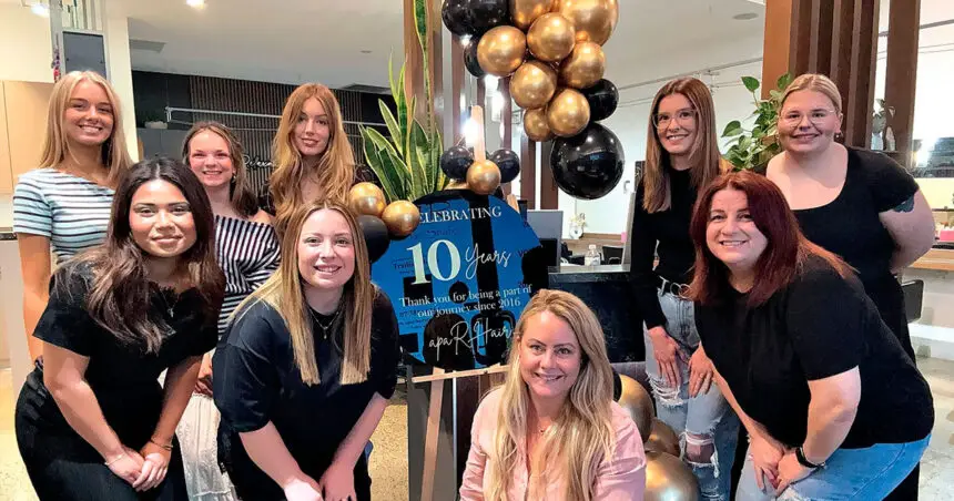 PROUD DECADE: The apaR Hair Studio team is celebrating a 10th anniversary under the guidance of owner Charlene Rapa.