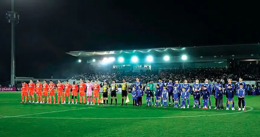 BIG STAGE: Lions FC took on South Melbourne at Lakeside Stadium in Melbourne.