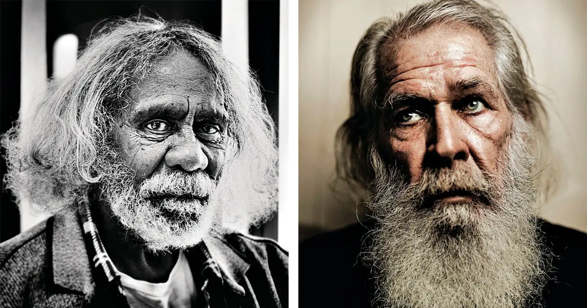 (Left) Portrait of Uncle Rossi. (Right) Portrait of Leonard Brown.