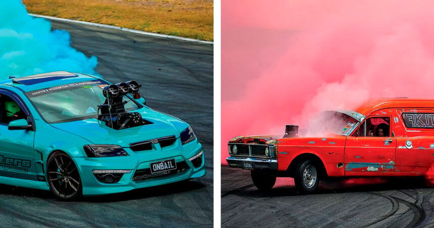 SMOKIN’ HOT: No Powercruise would be complete without burnouts, with competitors chasing maximum smoke and crowd reaction.
