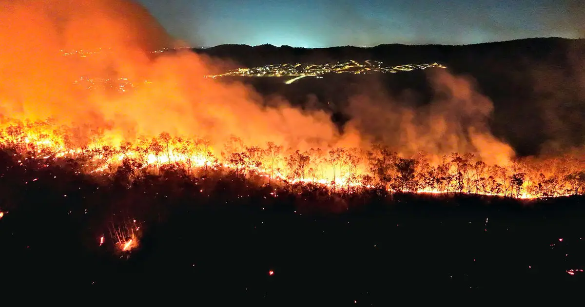 About 250 hectares had been burnt as of 11pm Monday.