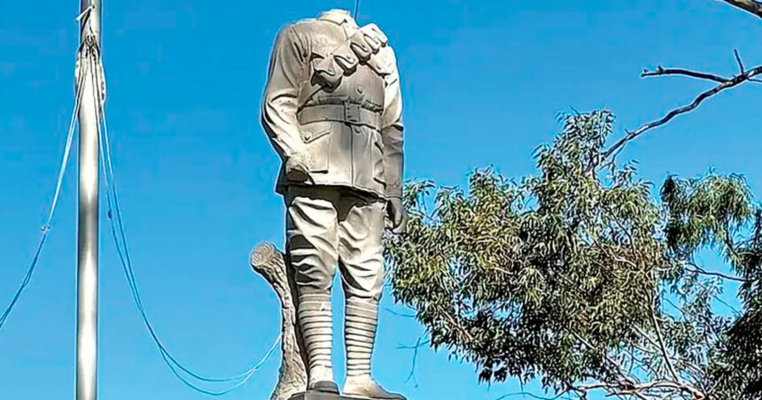 The damaged stone digger will be removed and restored.